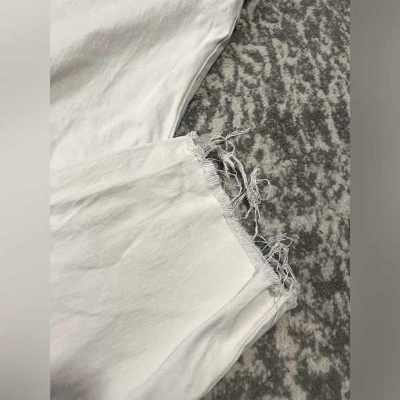 All Saints White Barely Cropped Bootcut Raw Hem Cotten Blend Jeans - Size 27 - Picture 4 of 8